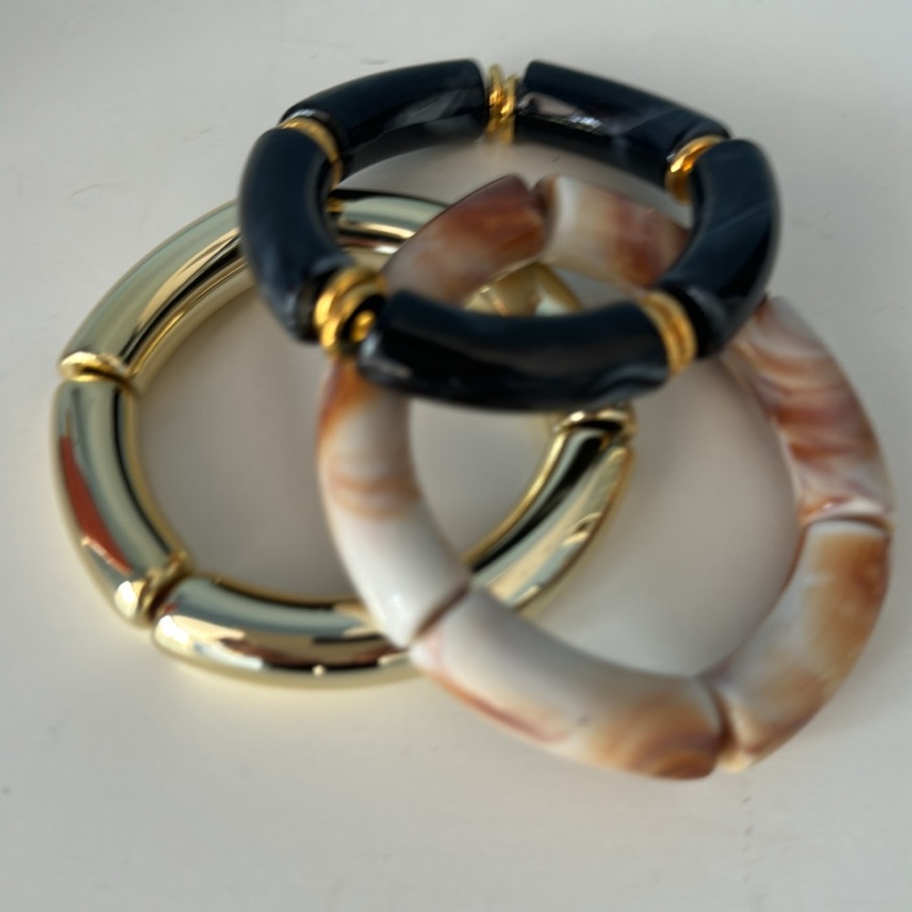 Bamboo Bangles Bracelets, Chunky Acrylic Tube